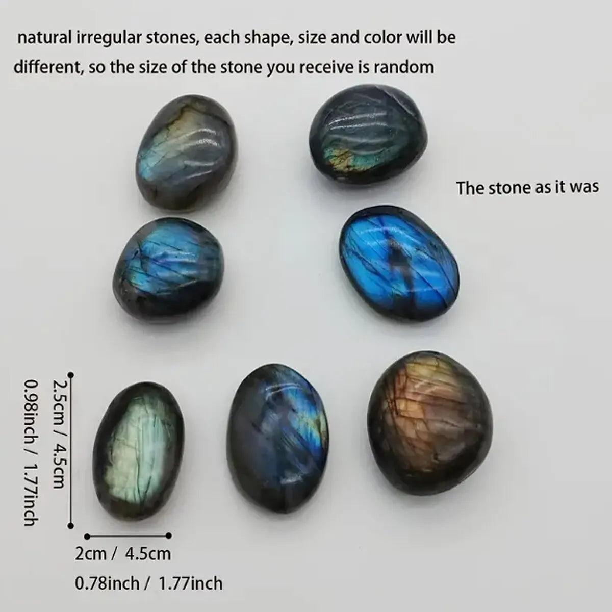 2pcs/set Natural Labradorite Palm Stone - Chakra Reiki Polished Healing Crystal for Stress Relief & Anxiety Therapy