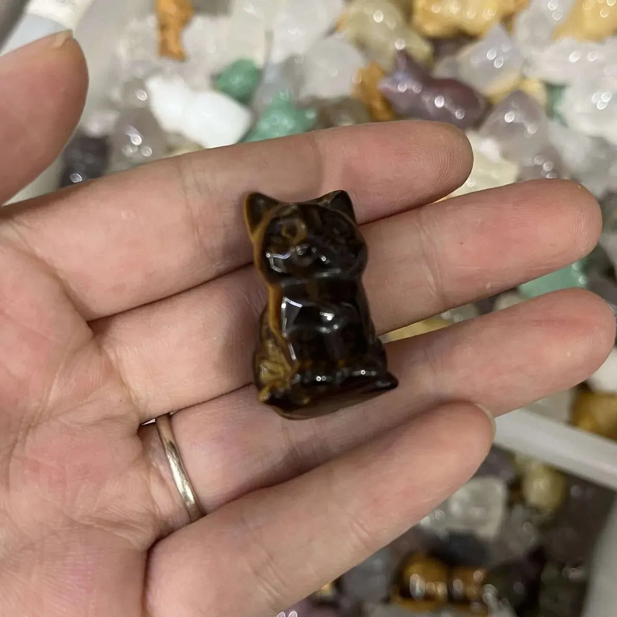 Natural Crystal Cat Ornaments Hand-carved Kitten Crystal Original Stone Gem DIY Animal Handicrafts Artworks