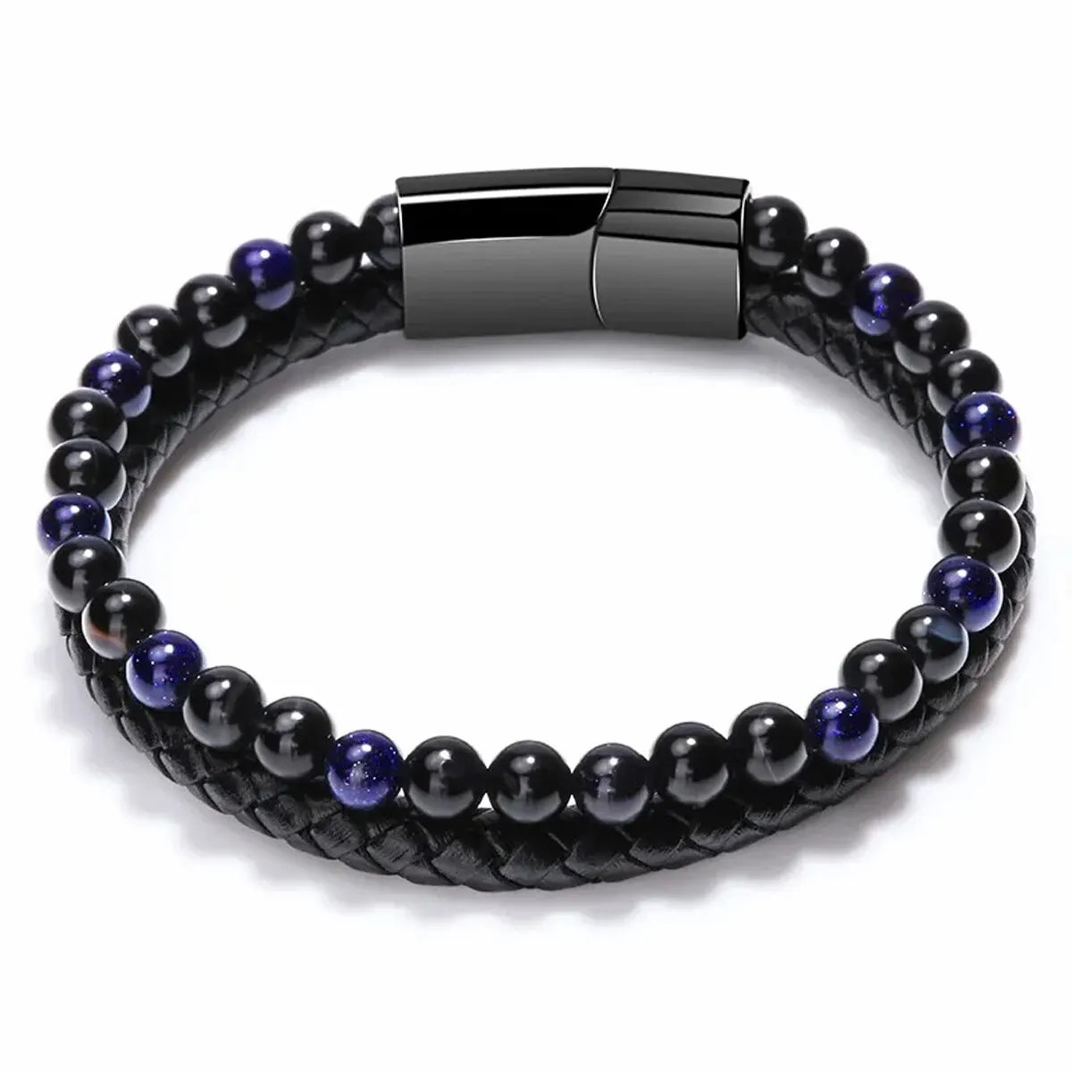 Stainless Steel Bracelet Tiger Eye Stone Beads Bracelet Natural Lava Stone Beads Stainless Steel Bracelet Men Women Jewelry